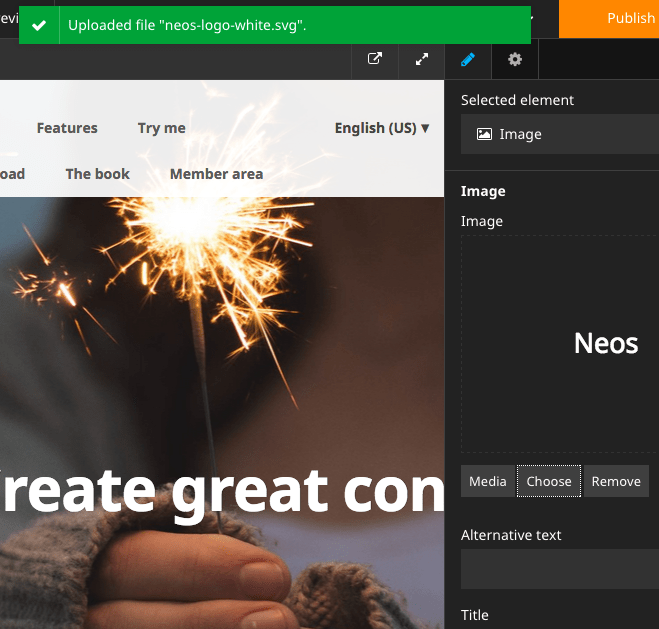 SVGs can now be uploaded in the inspector or media management
