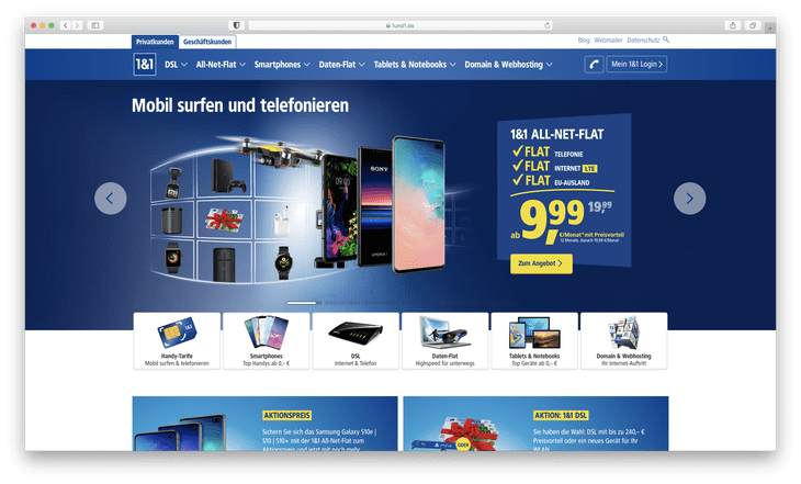 1und1. de Screenshot